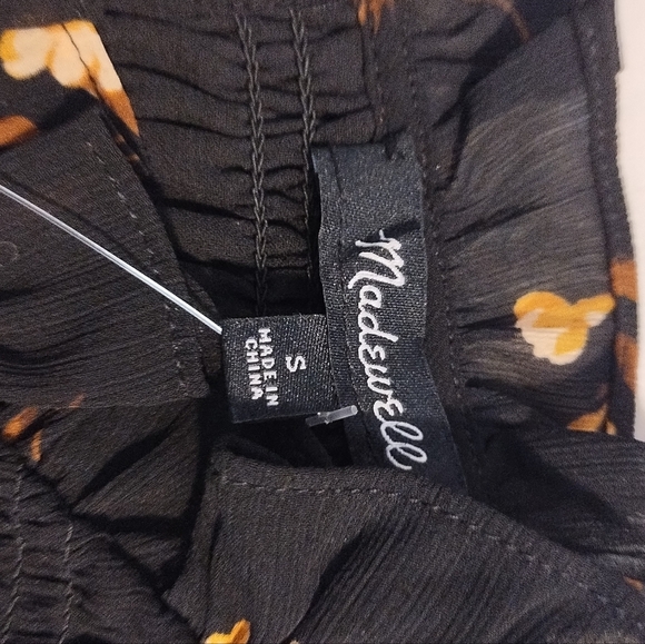 Madewell Georgette Ruffle Collar Smocked Top in Falling Freesias Women's… - Picture 4 of 7